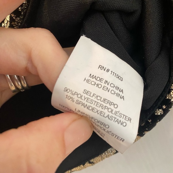 Meraki Womens Metallic Velvet Long Sleeve Cropped Top Size XS Clubbing Party - Picture 8 of 8